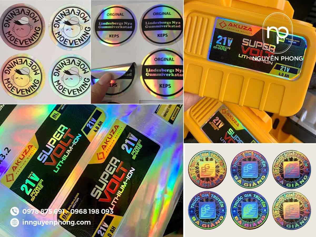 Mẫu tem 7 màu dán đồ điện tử